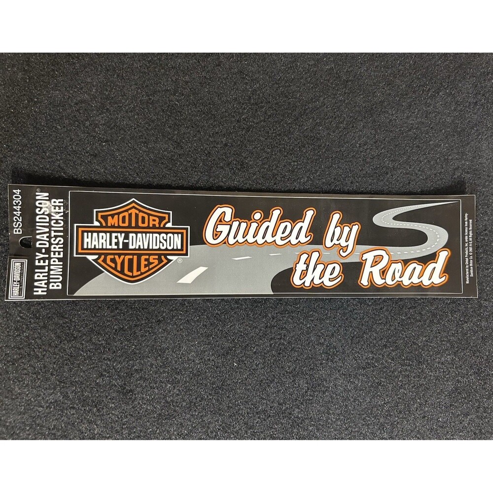 Harley Davidson "Guided By The Road" Vinyl Bumper Sticker 2005 12"x3" S1